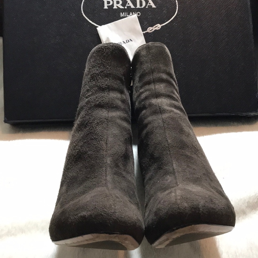 Prada Brown Leather Bootie